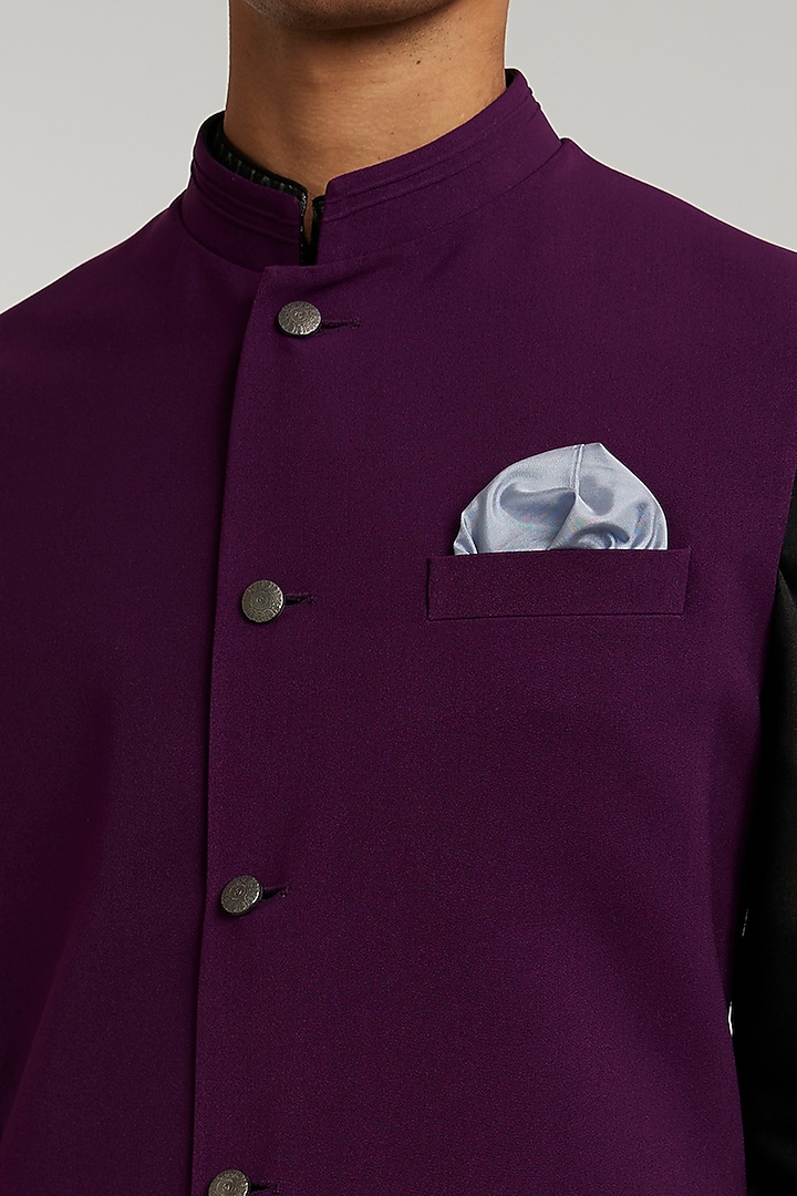 Wine Crepe Wool Bundi Jacket by Bubber Couture at Pernia's Pop Up Shop