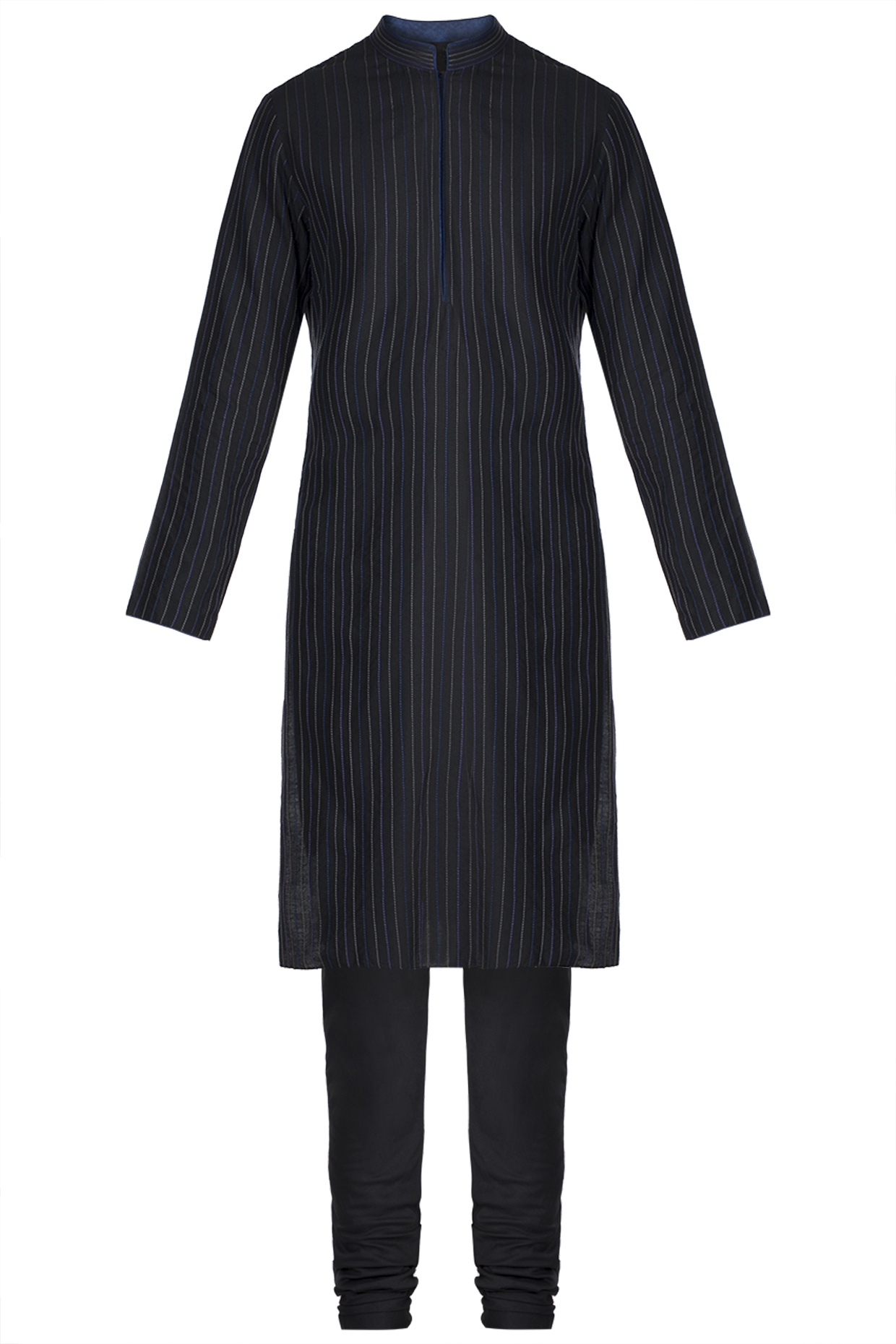 Black Textured Kurta Set For Boys by Bubber Couture - Kids at Pernia's Pop Up Shop