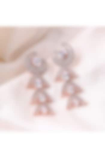 Rose Gold Finish Zirconia Dangler Earrings by Bubber Jewels