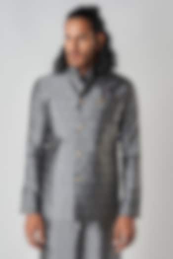 Grey Art Brocade Bundi Jacket by Bubber Blu