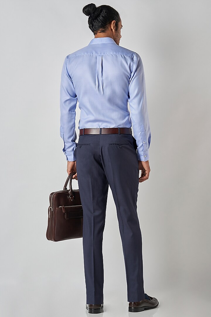 Powder Blue Poly Cotton Summer Shirt by Bubber Blu at Pernia's Pop Up Shop