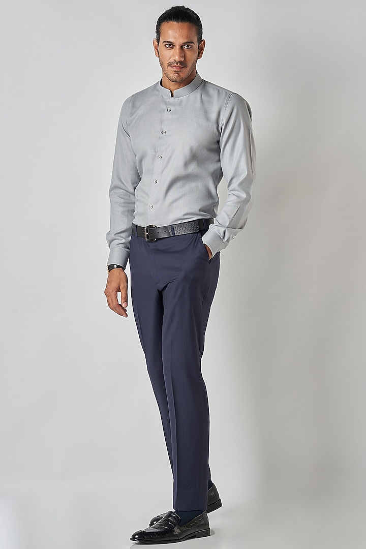 Grey Poly Cotton Summer Shirt by Bubber Blu at Pernia's Pop Up Shop