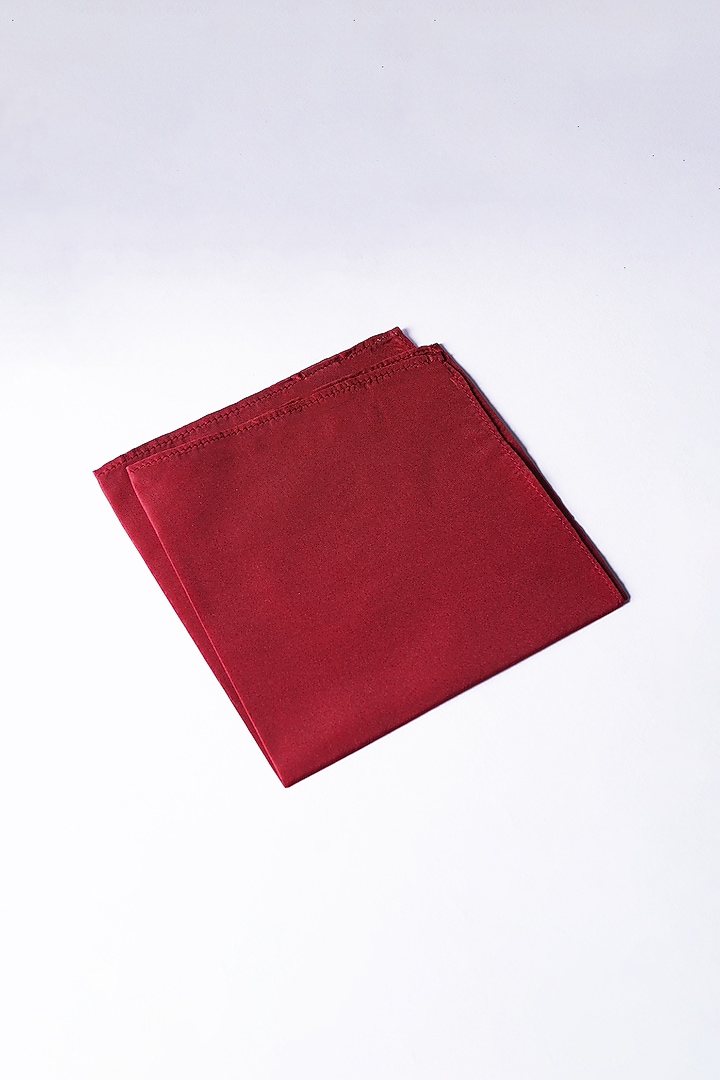 Maroon Poly Silk Pocket Square by Bubber Blu at Pernia's Pop Up Shop