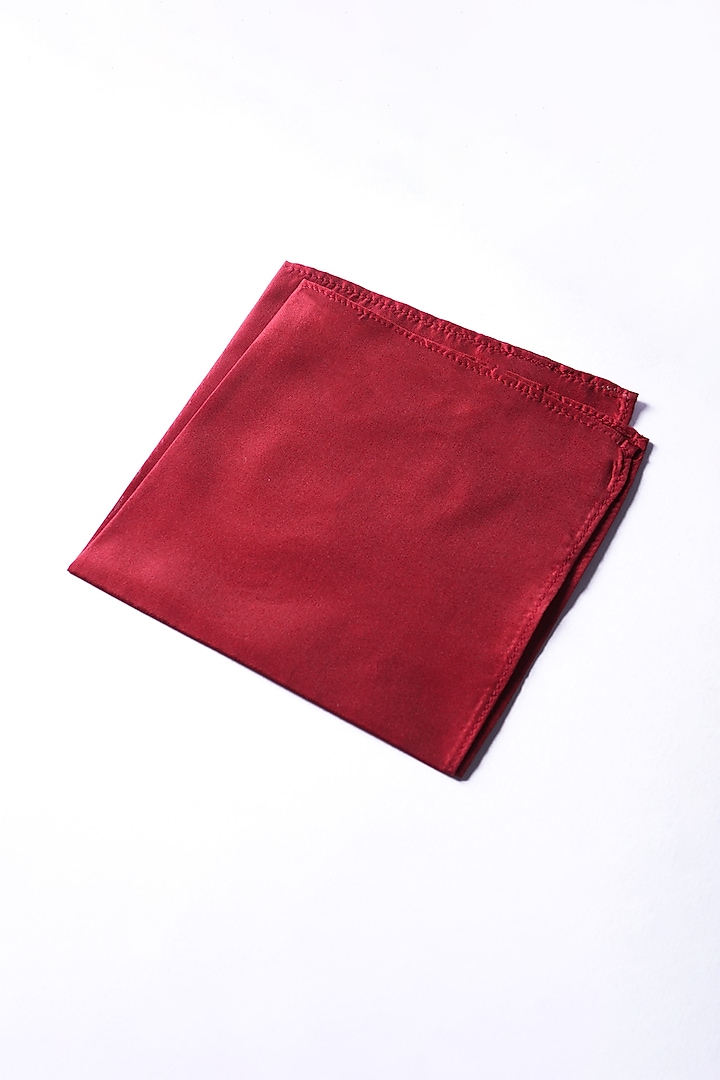 Maroon Poly Silk Pocket Square by Bubber Blu at Pernia's Pop Up Shop