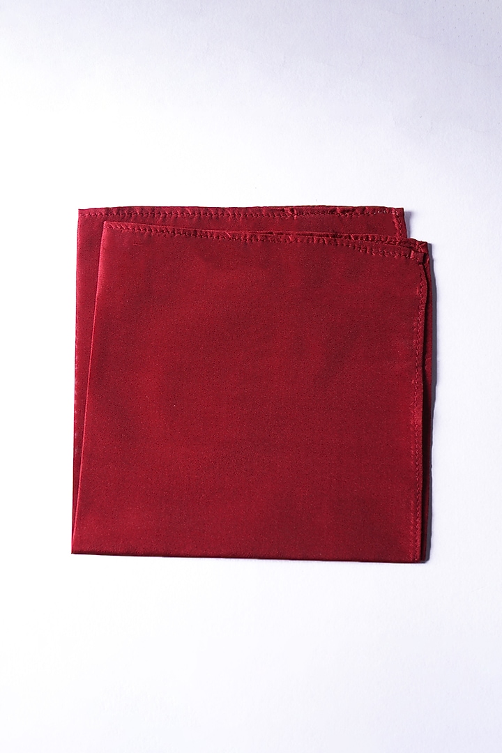 Maroon Poly Silk Pocket Square by Bubber Blu at Pernia's Pop Up Shop