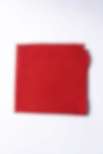 Red Poly Silk Pocket Square by Bubber Blu