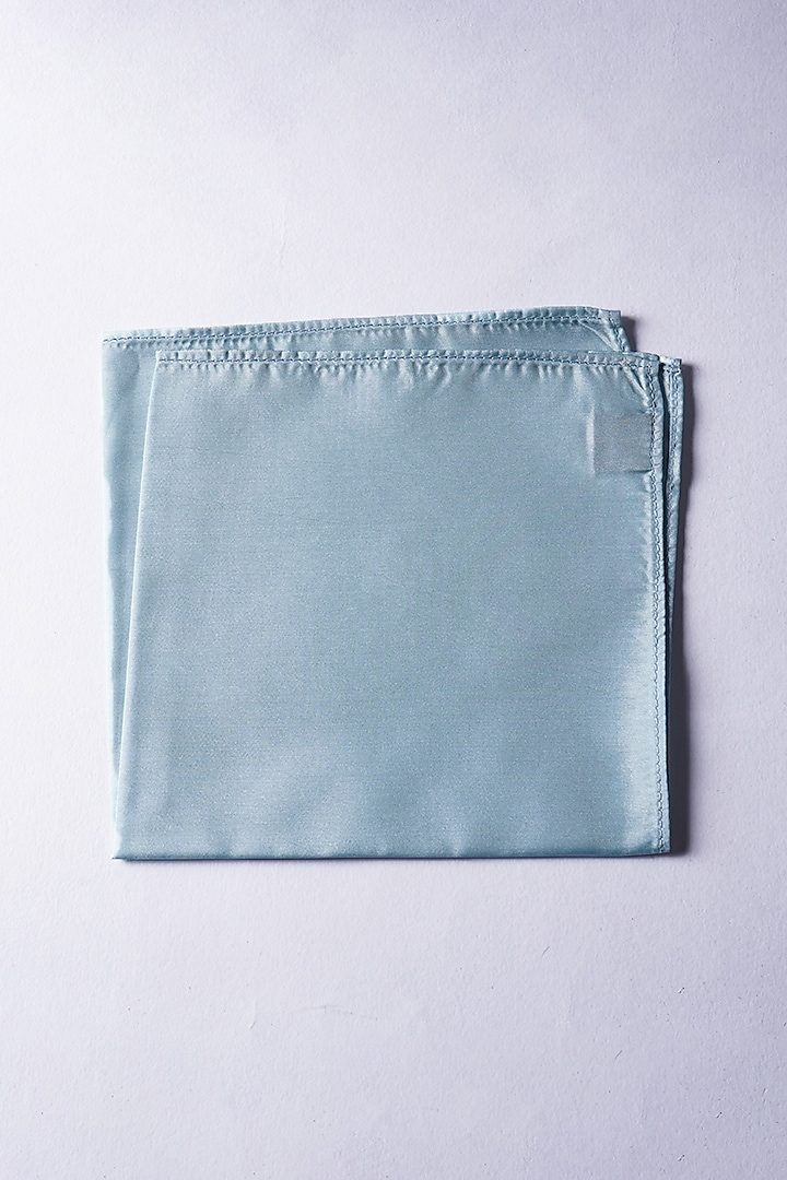 Sky Blue Poly Silk Pocket Square by Bubber Blu