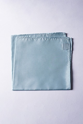 Sky Blue Poly Silk Pocket Square by Bubber Blu