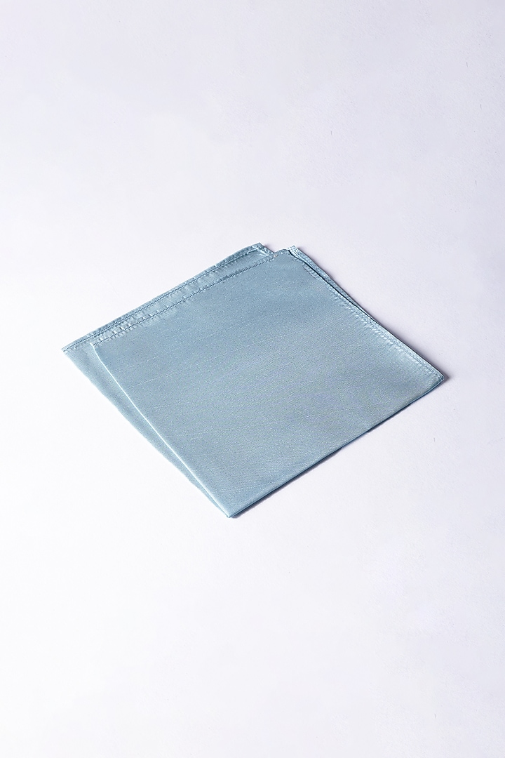 Sky Blue Poly Silk Pocket Square by Bubber Blu at Pernia's Pop Up Shop