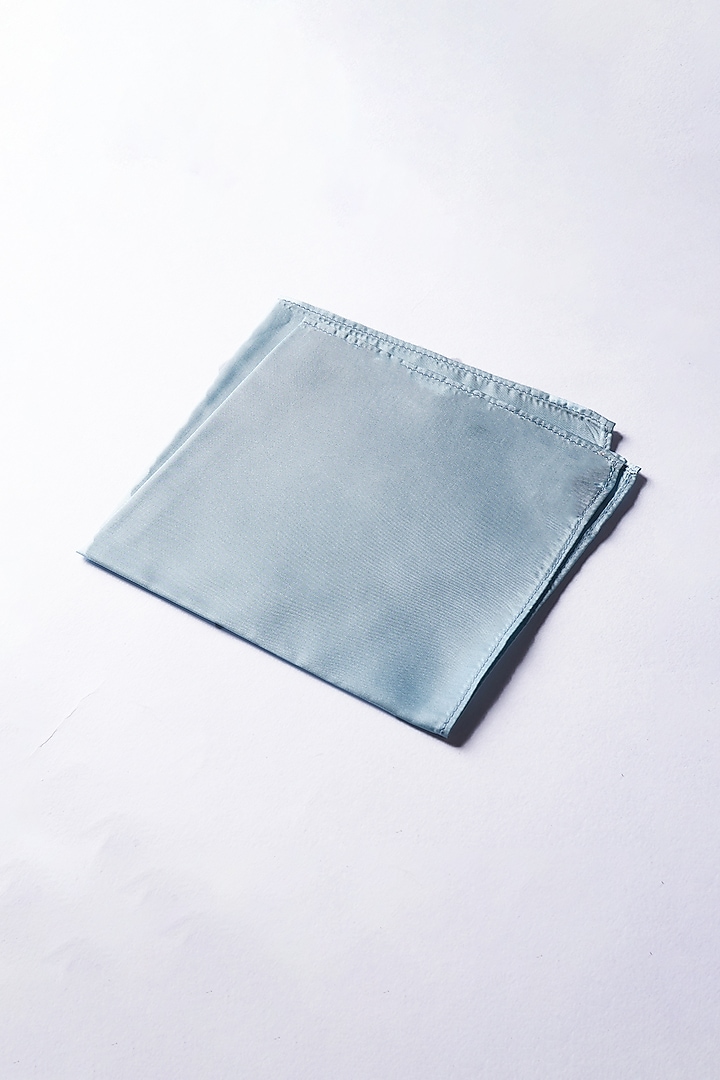 Sky Blue Poly Silk Pocket Square by Bubber Blu at Pernia's Pop Up Shop