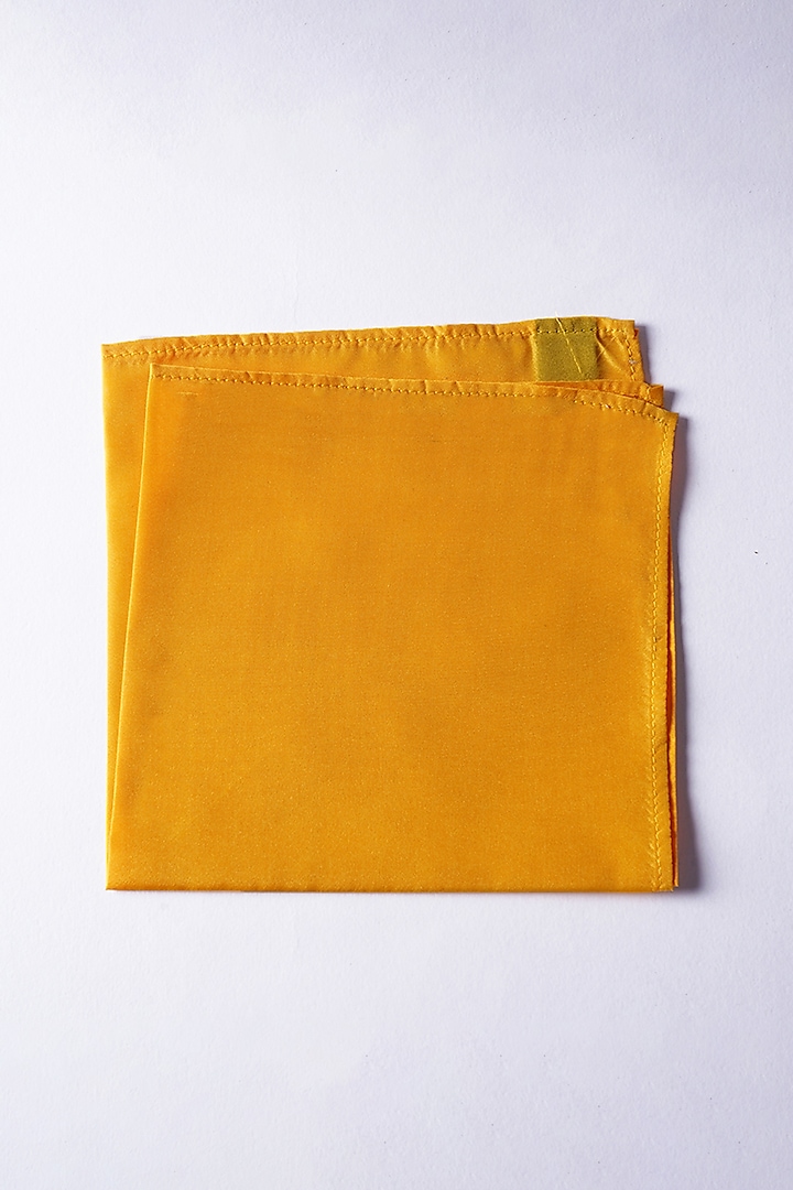 Yellow Poly Silk Pocket Square by Bubber Blu