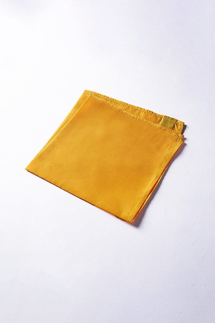 Yellow Poly Silk Pocket Square by Bubber Blu at Pernia's Pop Up Shop