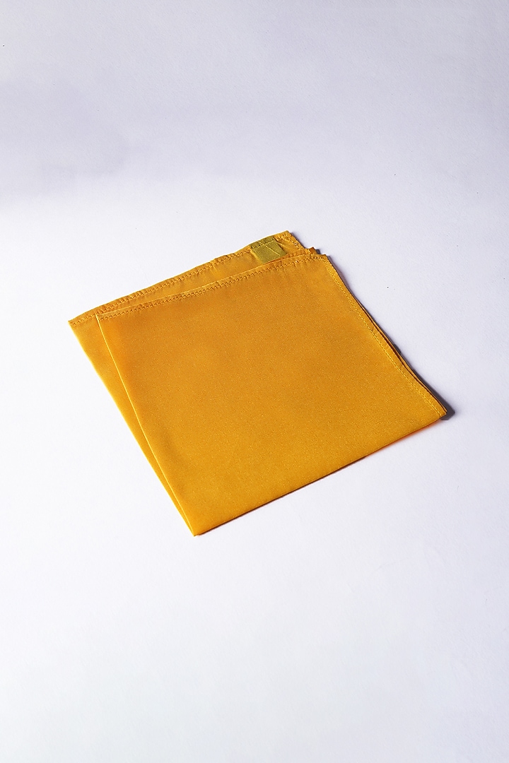 Yellow Poly Silk Pocket Square by Bubber Blu at Pernia's Pop Up Shop