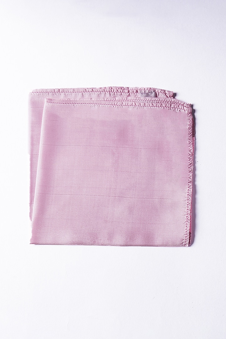 Baby Pink Poly Silk Pocket Square by Bubber Blu