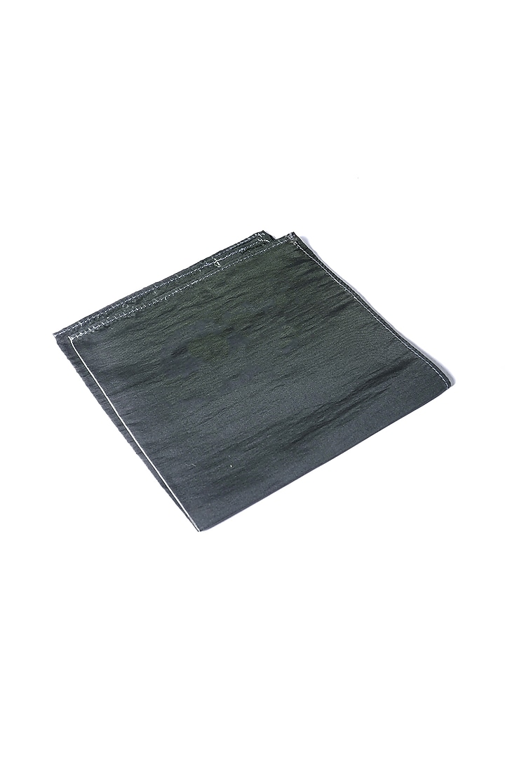 Charcoal Grey Poly Silk Pocket Square by Bubber Blu at Pernia's Pop Up Shop