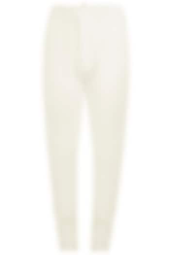 Off-White Poly Silk Churidar Pants by Bubber Blu