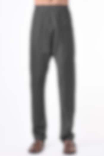 Grey Poly Silk Aligarhi Pants by Bubber Blu