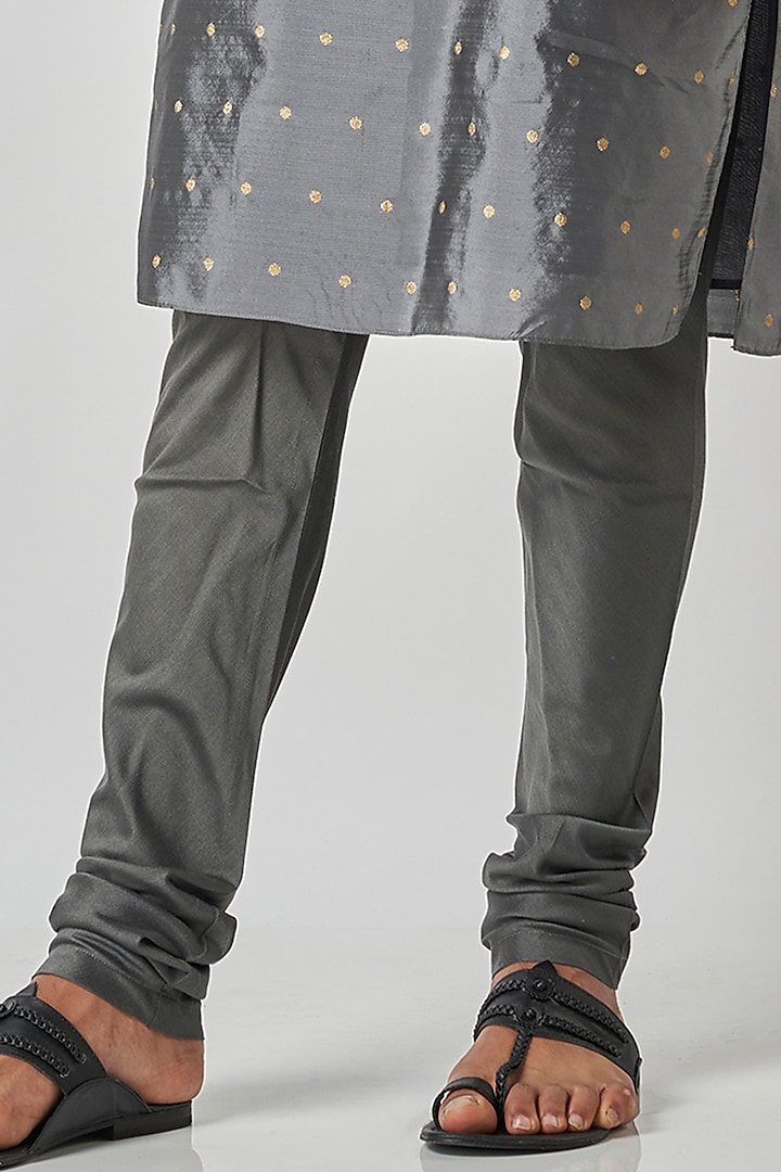 Grey Art Brocade Kurta Set by Bubber Blu at Pernia's Pop Up Shop