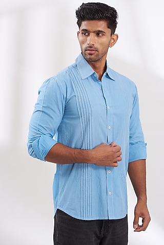 Blue Cotton Poplin Shirt by BLUEHOUR