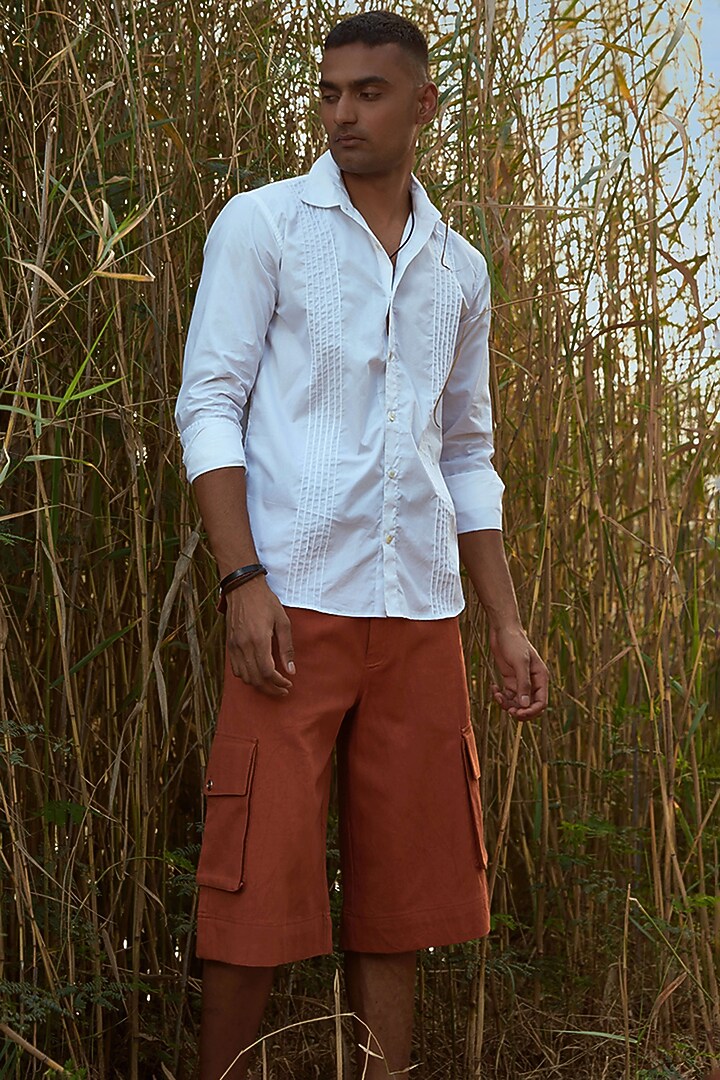 White Cotton Poplin Summer Shirt by BLUEHOUR at Pernia's Pop Up Shop