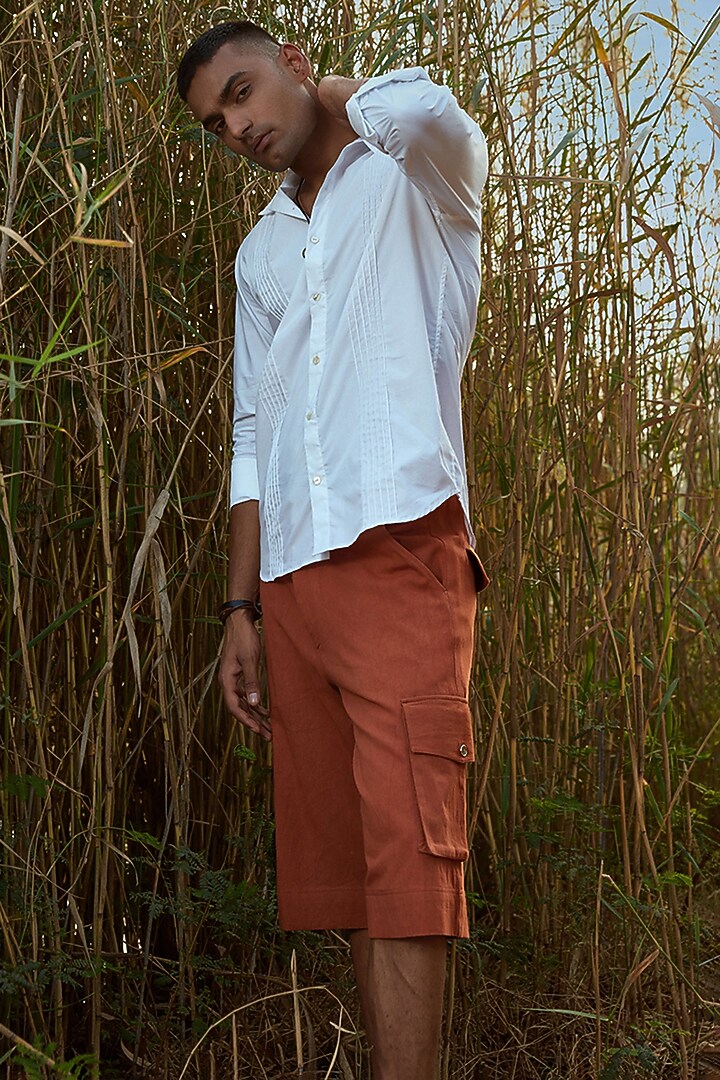 White Cotton Poplin Summer Shirt by BLUEHOUR at Pernia's Pop Up Shop