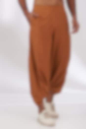 Orange Cotton Flex Trousers by BLUEHOUR