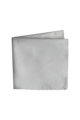 Grey Silk Pocket Square by Bubber Couture