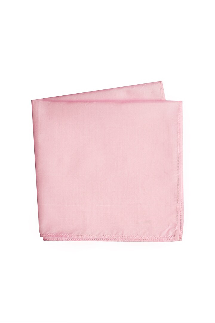 Baby Pink Silk Pocket Square by Bubber Couture