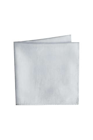 Light Grey Silk Pocket Square by Bubber Couture