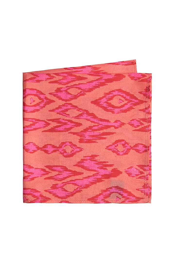 Pink Printed Pocket Square by Bubber Couture