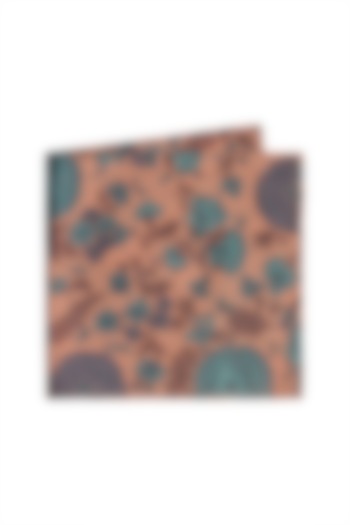 Teal Printed Pocket Square by Bubber Couture