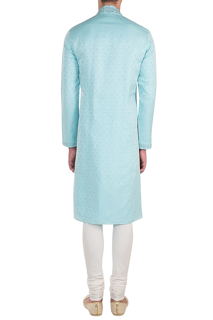 Sky blue embroidered kurta set available only at Pernia's Pop Up Shop.