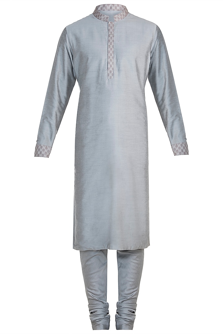 Grey printed kurta set by Bubber Couture