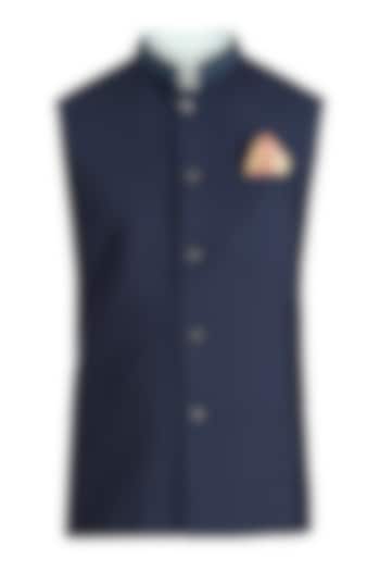 Navy blue bundi jacket by Bubber Couture