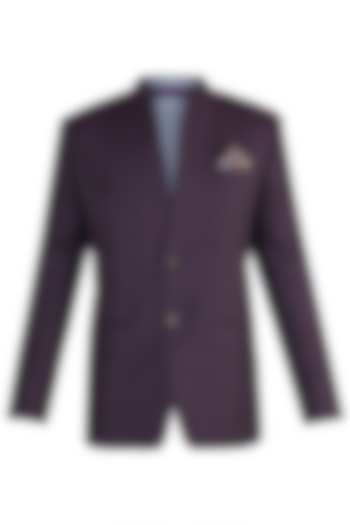 Wine bandhgala jacket by Bubber Couture