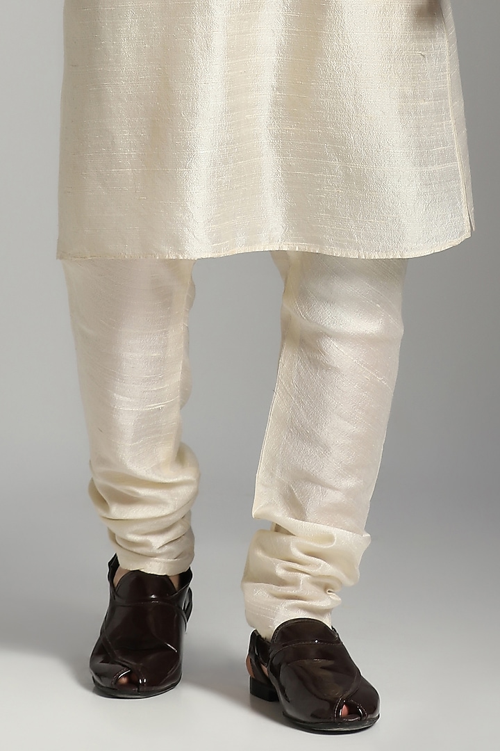 Ivory Raw Silk Nehru Jacket Set by Bhavya Bhasin at Pernia's Pop Up Shop
