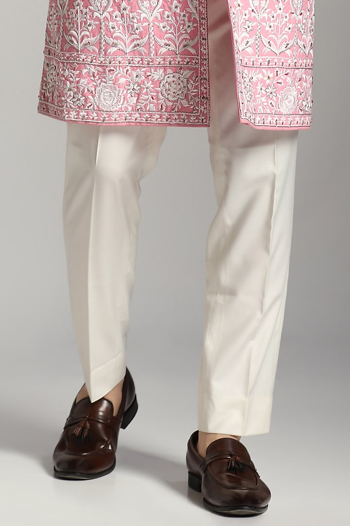 Pink Cotton Poly Embroidered Wedding Indowestern Set by Bhavya Bhasin at Pernia's Pop Up Shop