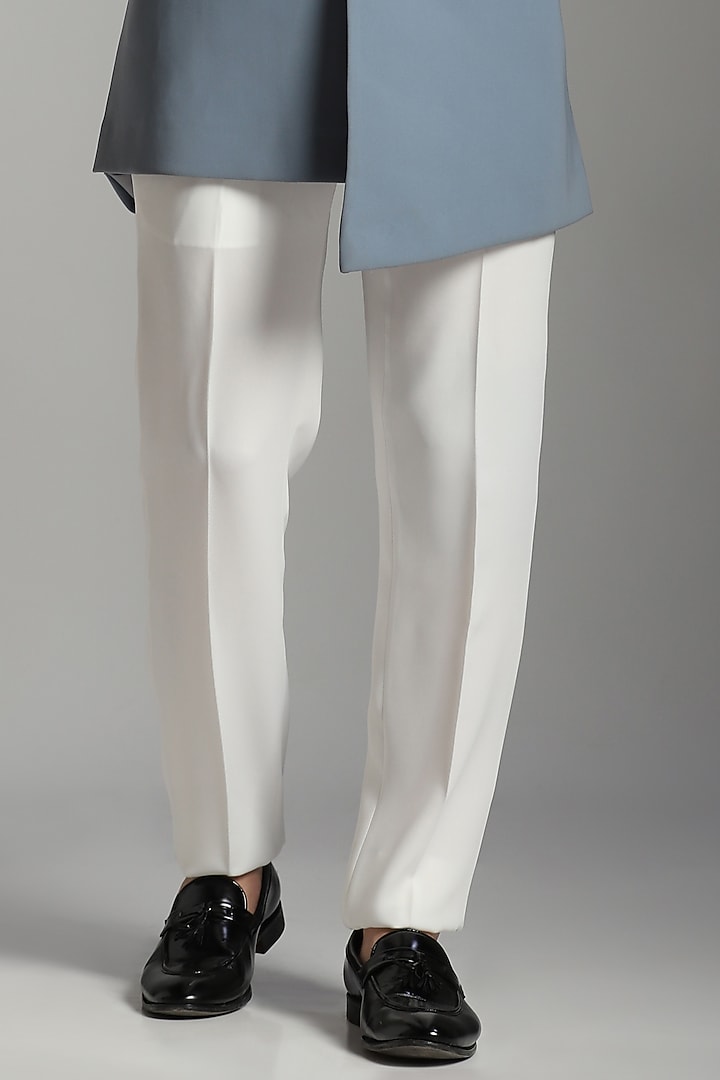 Grey Poly Fibre Embroidered Indo-Western Set by Bhavya Bhasin at Pernia's Pop Up Shop