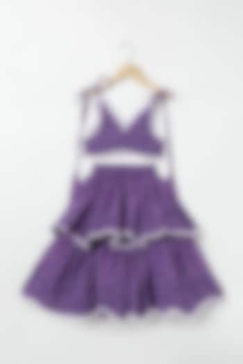 Purple Chiffon Skirt Set For Girls by BYB PREMIUM at Pernia's Pop Up Shop