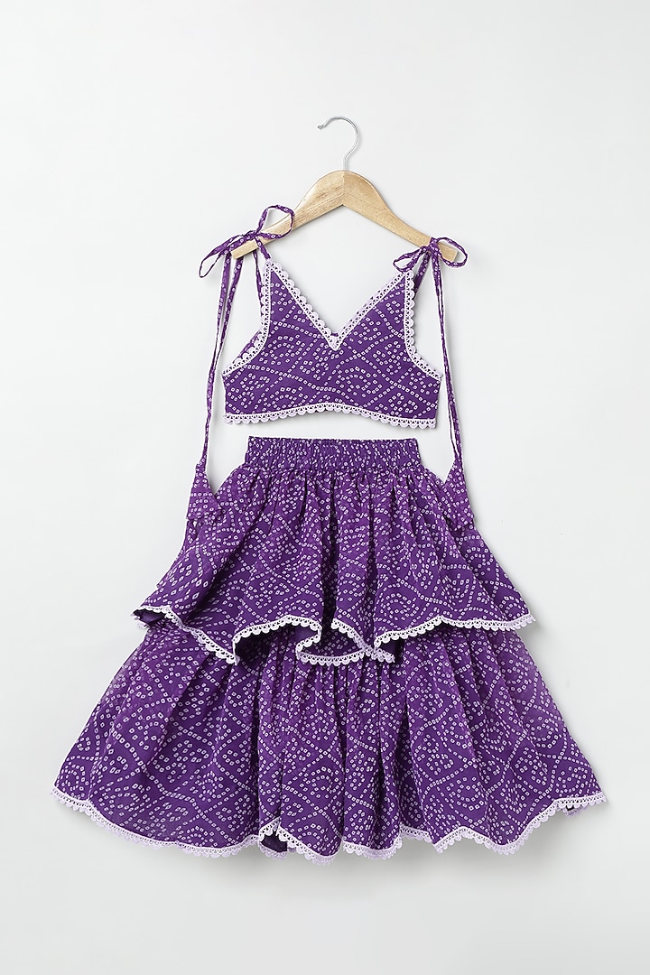Purple Chiffon Skirt Set For Girls by BYB PREMIUM at Pernia's Pop Up Shop
