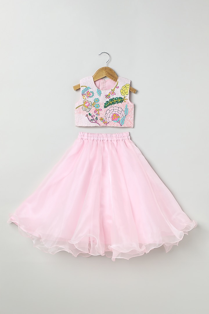 Baby Pink Organza Skirt Set by BYB PREMIUM at Pernia's Pop Up Shop