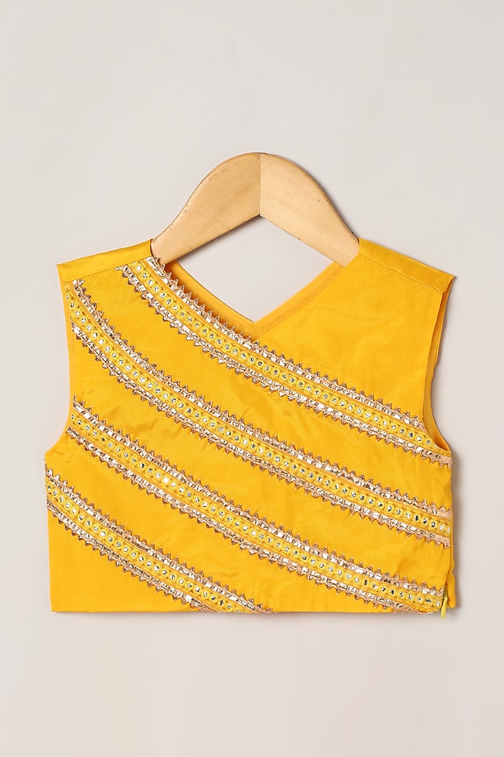 Yellow Art Silk Lehenga Set For Girls by BYB PREMIUM at Pernia's Pop Up Shop