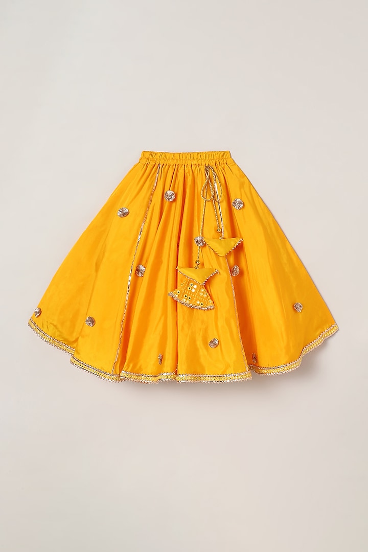 Yellow Art Silk Lehenga Set For Girls by BYB PREMIUM at Pernia's Pop Up Shop