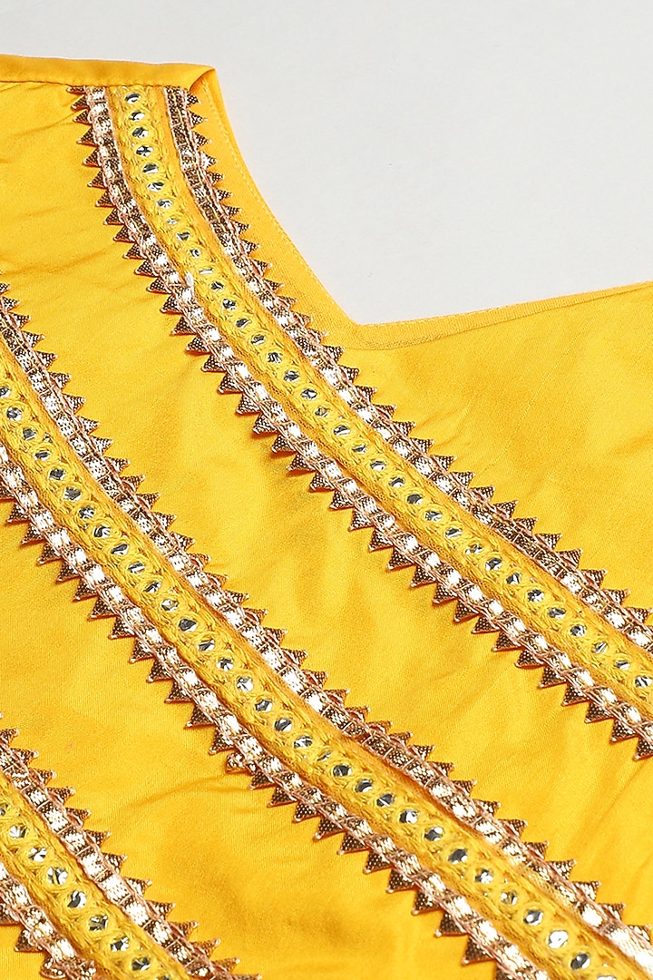 Yellow Art Silk Lehenga Set For Girls by BYB PREMIUM at Pernia's Pop Up Shop