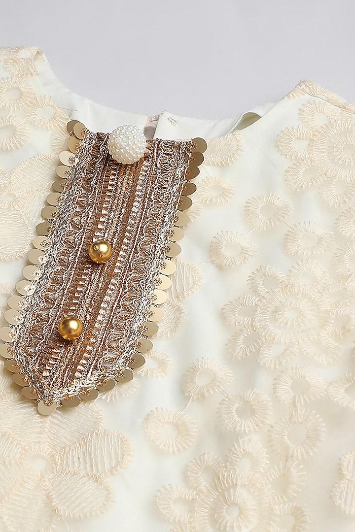 Ivory Organza Embroidered Sharara For Girls by BYB PREMIUM at Pernia's Pop Up Shop