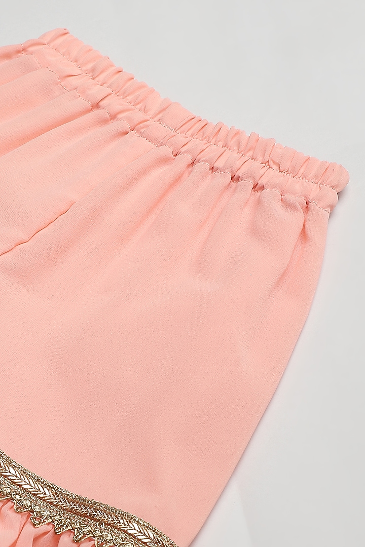 Peach Viscose Sharara Set For Girls by BYB PREMIUM at Pernia's Pop Up Shop