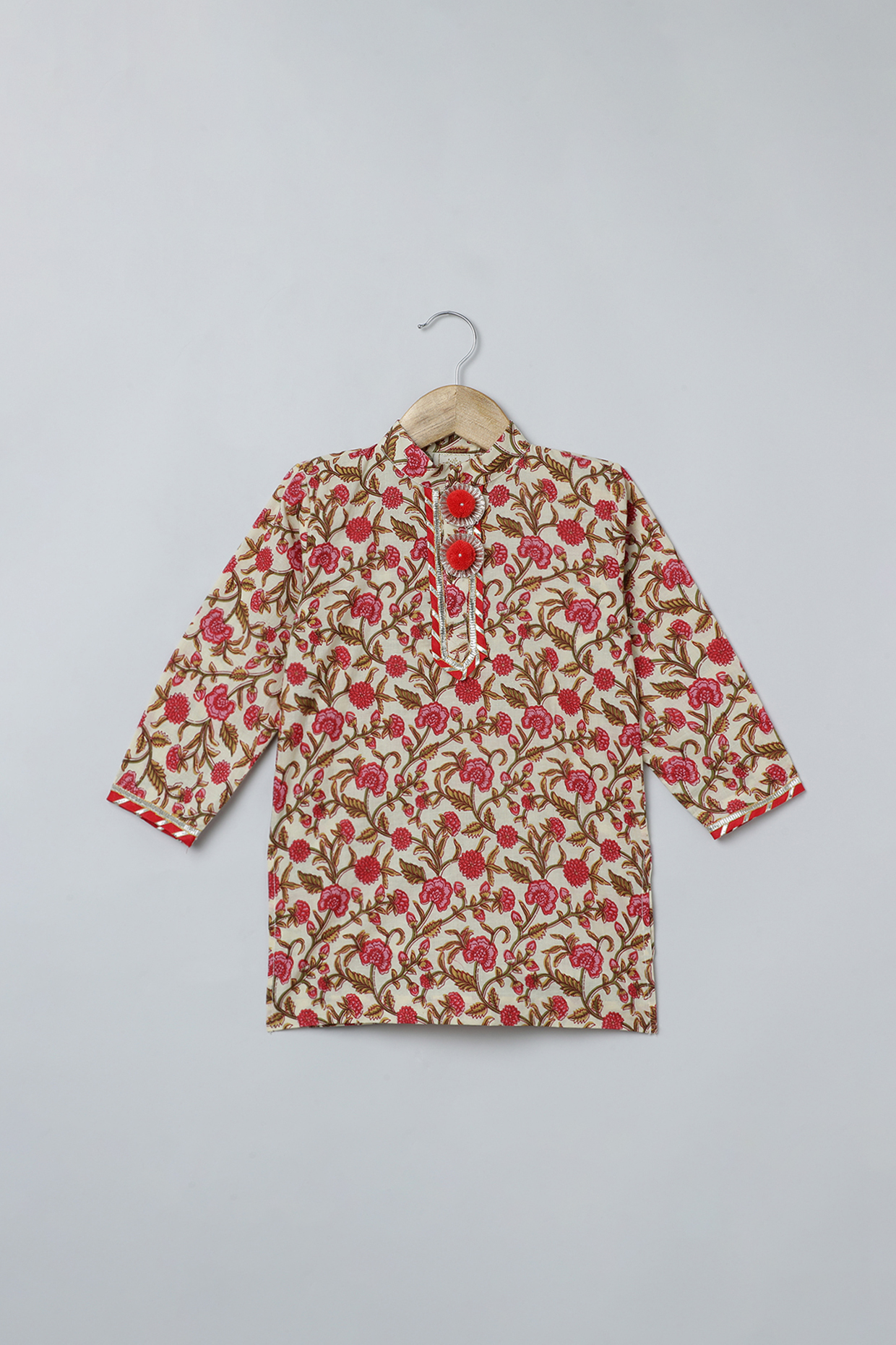 Buy BYB PREMIUM Multi-Colored Pure Cotton Floral Printed Kurta Set For ... image.