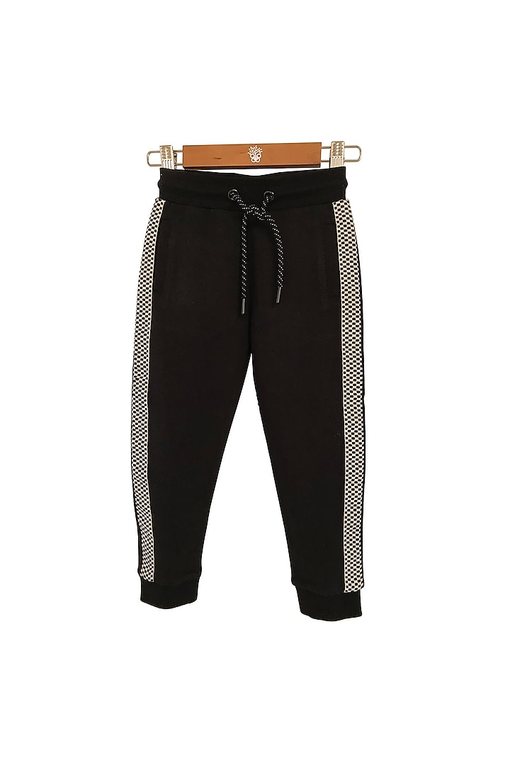 Black Cotton Joggers For Boys by BYB PREMIUM