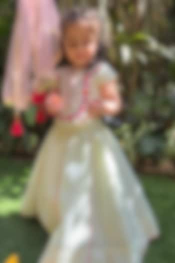 Sea Green Chanderi Embellished Lehenga Set For Girls by BYB PREMIUM at Pernia's Pop Up Shop