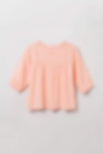 Peach Embroidered Top For Girls by BYB PREMIUM